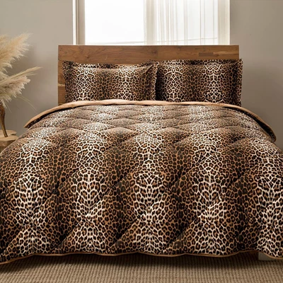 TAC RF 3993 LEOPARD KAHVE TEK KIS YORGAN SETI