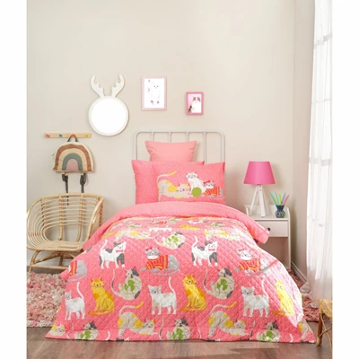 KARACA YOUNG CATS %100 PAMUK TEK KİŞİLİK COMPLETE TK ( FITTED )