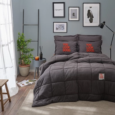 KARACA MOTTO ANTRASİT ÇİFT KİŞİLİK COTTON COMFORT