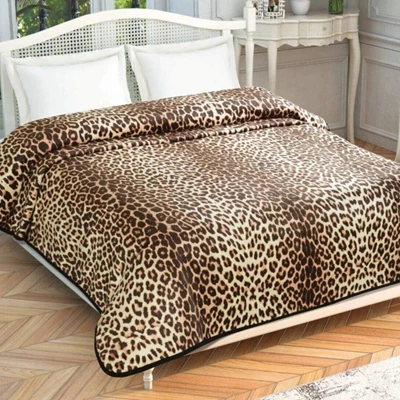 Taç Polyester Battanıye Leopard Kahve Ck