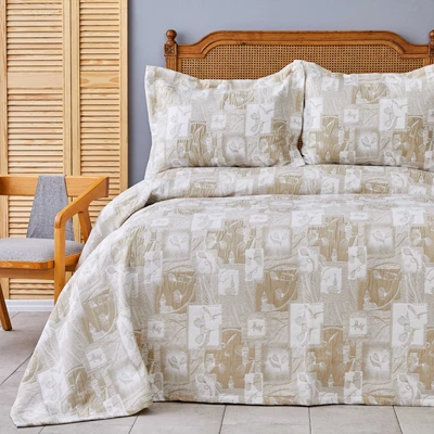 KARACA X İST COLLECTİON İSTANBUL BEJ ÇİFT KİŞİLİK YATAK ÖRTÜSÜ