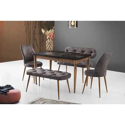 SLV BADE MASA + BENCH TAKIMI + 2 GONCA SANDALYE